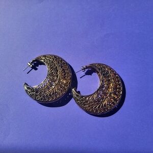 Gold Crescent Moon Earrings